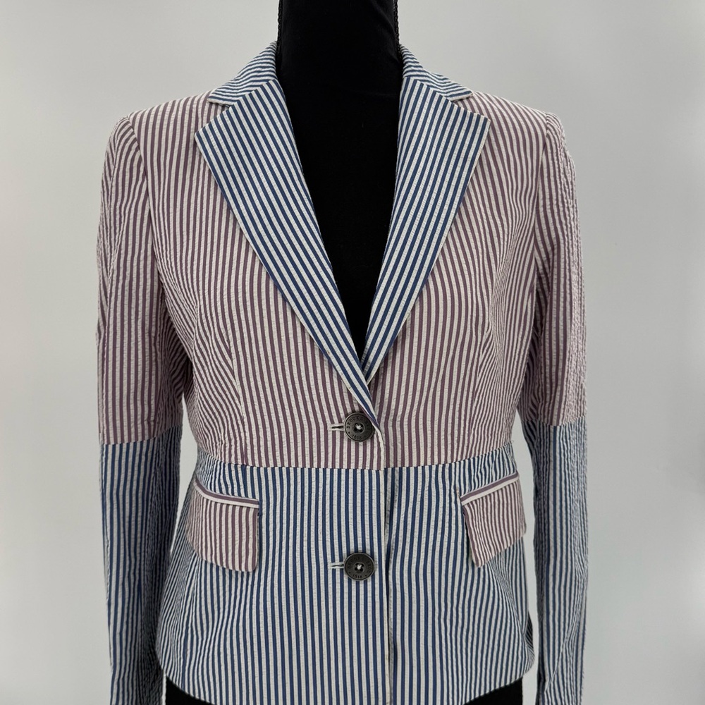 Brooks Brothers Multi Funmix Cotton Seersucker Blazer Multicolor Women’s Size 2